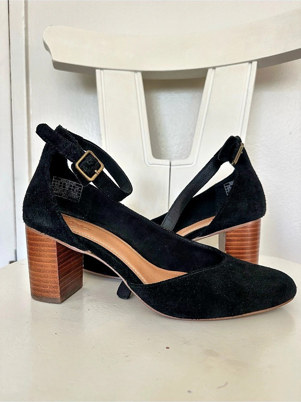 Soludos Ines Heel Black & Brown Block Heels US 8.5